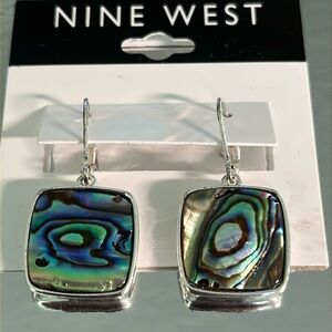 NINE WEST ABALONE EARRINGS NEW ON CARD